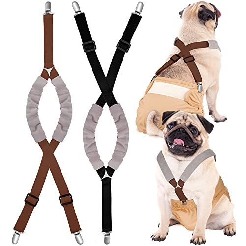 2 Pack Dog Diaper Suspenders - Adjustable and Comfortable for Your Pet