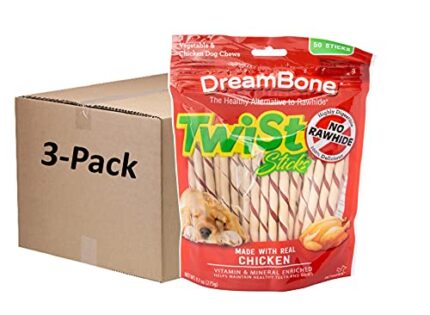 DreamBone Twist Sticks - Real Chicken, Vitamins & Minerals, Healthy Teeth