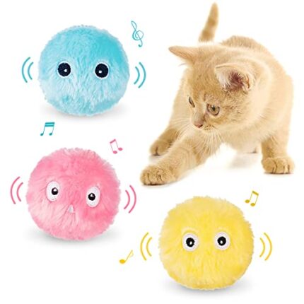 Enhance Your Cat's Exercise with 【???????? ?????】Cat Toy Balls Meta: 3 pcs 2.2 inc