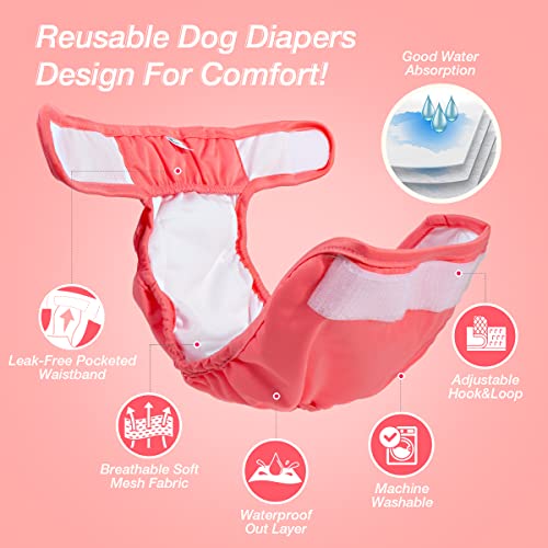 Pet Soft Washable Female Dog Diapers Medium - 3 Beautiful Counts Per Package