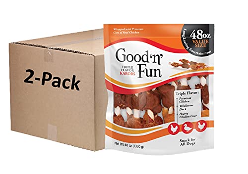 Good 'n' Fun Triple Flavor Kabobs: Natural Chewing Action & Long-Lasting Dog Treats