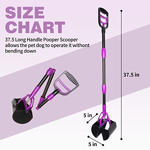 Long Handle Pet Pooper Scooper - Rust-Proof Aluminum, No Bending, Foldable & Portable