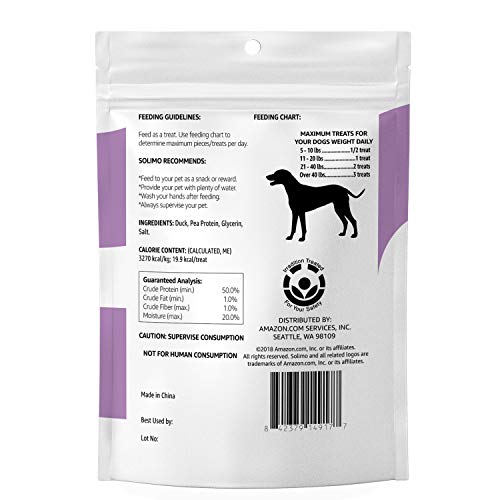 Solimo Duck Jerky Dog Treats, No Corn, Wheat, Soy or Gluten