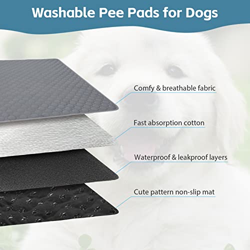 Reusable Pet Pads - 4 Layer Protection, Highly Absorbent & Non-Slip