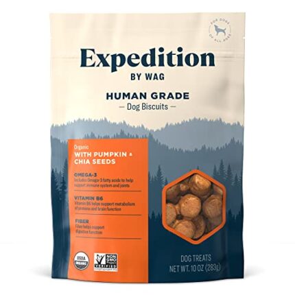 Organic, Gluten-Free, Non-GMO Human Grade Dog Biscuits with Omega-3, Vitamin B6 & Fiber