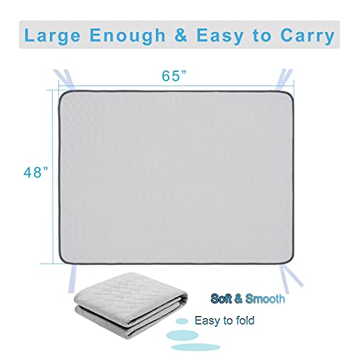 Non-slip Dog Training Pad with Waterproof Protection and Ties - 65"x48"