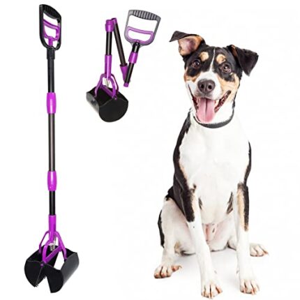 Long Handle Pet Pooper Scooper - Rust-Proof Aluminum, No Bending, Foldable & Portable