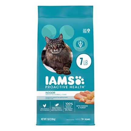 IAMS Proactive Health Indoor Cat Food - Weight & Hairball Care | 7 lb