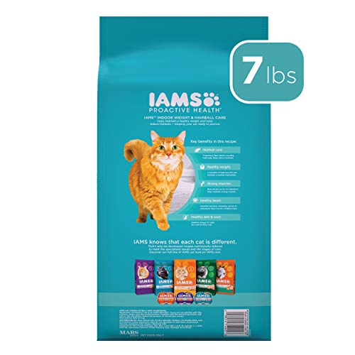 IAMS Proactive Health Indoor Cat Food - Weight & Hairball Care | 7 lb