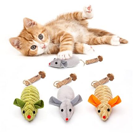 Realistic Mice Toys Stuffed with Pure Catnip & Silvervine for Cats