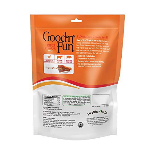 Good ‘n’ Fun Triple Flavor Wings | Long-Lasting Dog Treats