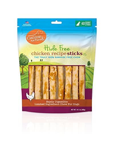 100% Rawhide Free Chicken Chew Sticks - USA Sourced & All Natural