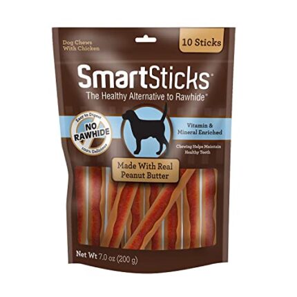 100% Rawhide-Free Dog Chews with Real Peanut Butter, Chicken & Vegetables