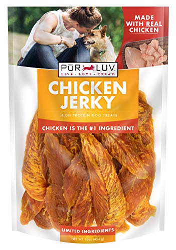 Pur Luv Chicken Jerky Dog Treats – 100% Real Chicken & Low Fat