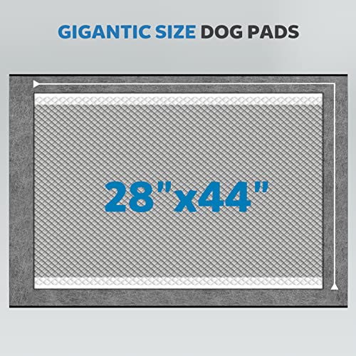 Activated Carbon Deodorizing Dog Pee Pads - 28’’x44’’ Giant Size - 6-Layer Protection