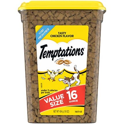 16oz Tub of Temptations Classic Cat Treats | Chicken Flavor