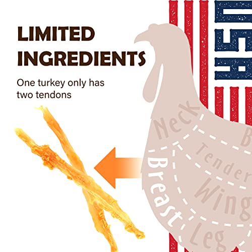 'Turkey Tendon Treats: All-Natural, US-Sourced Dog Chews with No Additives'