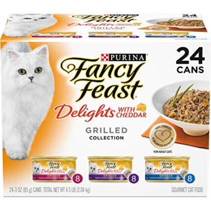 Delights With Cheddar Grilled Collection - Purina Fancy Feast Gravy Cat Food 24 Pack