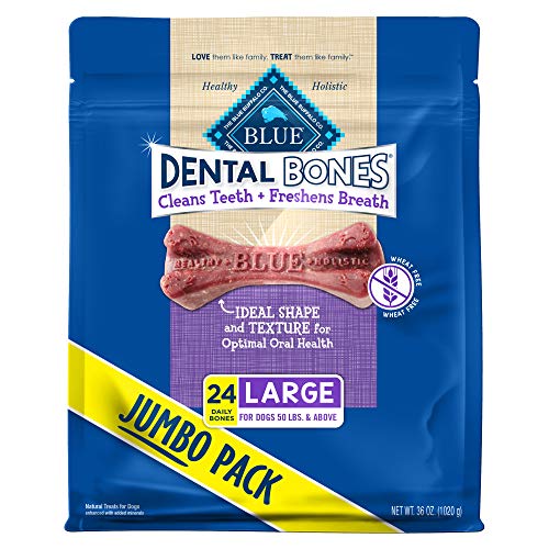 BLUE Dental Bones Dog Treats - Wholesome, Natural, Large Size