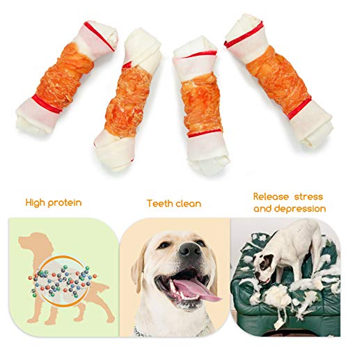 Long Lasting Dog Rawhide Bones - High Protein & Easily Digested Treats