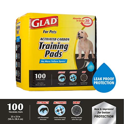 Glad Pets Carbon-Activated Pads for Pet Urine & Odor Absorbtion - Leak-Proof Protection