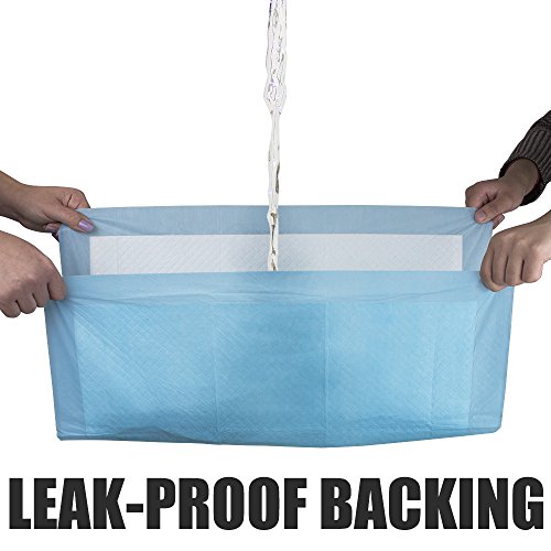 Heavy Duty Absorbent Pads with Leak-Proof Plastic Lining, 100-Count