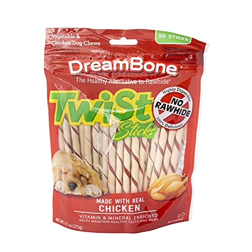 DreamBone Twist Sticks - Real Chicken, Vitamins & Minerals, Healthy Teeth