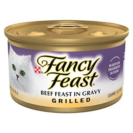 24 Pack Purina Fancy Feast Gravy Grilled Wet Cat Food, Beef Feast