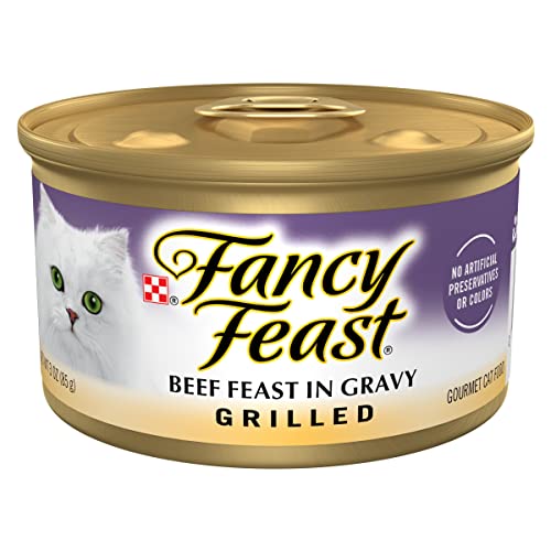 24 Pack Purina Fancy Feast Gravy Grilled Wet Cat Food, Beef Feast