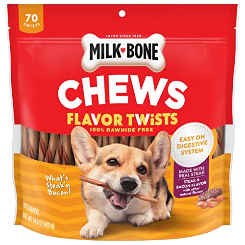 70 Rawhide Alternative Dog Chews - Real Steak Flavor, No Artificial Flavors