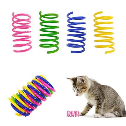 Get Springs Cat Toy: Safe, Strong & Flexible Plastic- 30pc Pack & 4 Bright Colors