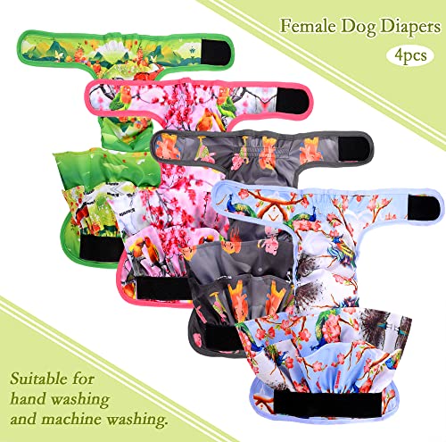 Roncute Female Dog Diapers - 4 Fashionable Designs, 5 Sizes - Washable & Reusable