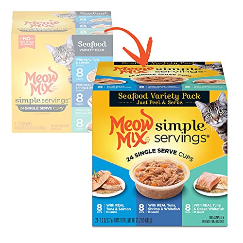 24 Pack of Real Seafood Wet Cat Food – Mess-free Single-serve Portions