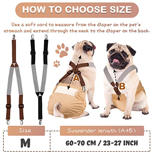 2 Pack Dog Diaper Suspenders - Adjustable and Comfortable for Your Pet