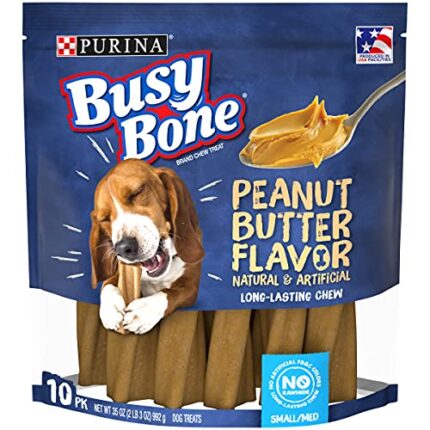 Purina Busy Bone Dog Chews with Peanut Butter Flavor – 10-Count Pouch