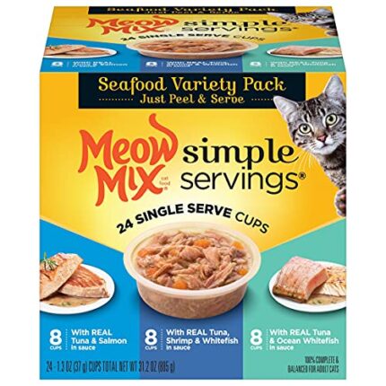 24 Pack of Real Seafood Wet Cat Food – Mess-free Single-serve Portions