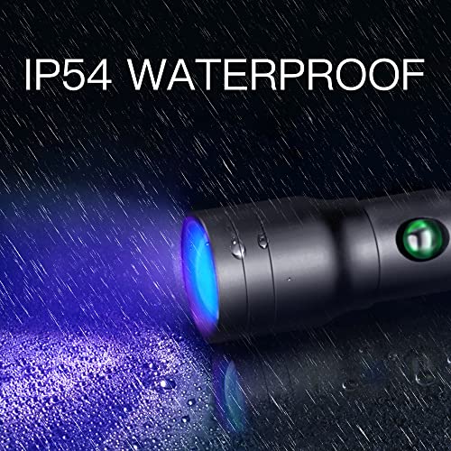 COSMOING UV Blacklight Flashlight - 3W Rechargeable LED Light