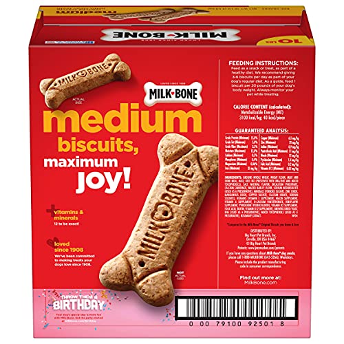 10 Pound Box of Medium Dog Biscuits with Meaty Taste and 12 Vitamins & Minerals