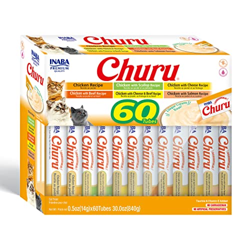 All Natural Inaba Cat Treats | Churu Tube Flavors, High Moisture & Low Calories