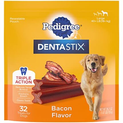 Pedigree Dentastix Bacon Flavor Treats for Dogs | Oral Care for Large Breeds