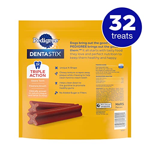 Pedigree Dentastix Bacon Flavor Treats for Dogs | Oral Care for Large Breeds