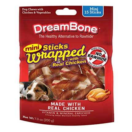 Dreambone Chews: Rawhide-Free, Wrapped with Real Chicken & Enriched with Vitamins & Minerals