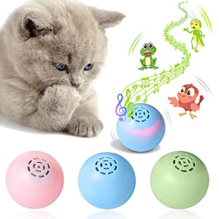 Durable Cat Ball Toy Set - Automatically Chirps & Includes Catnip for Feline Fun