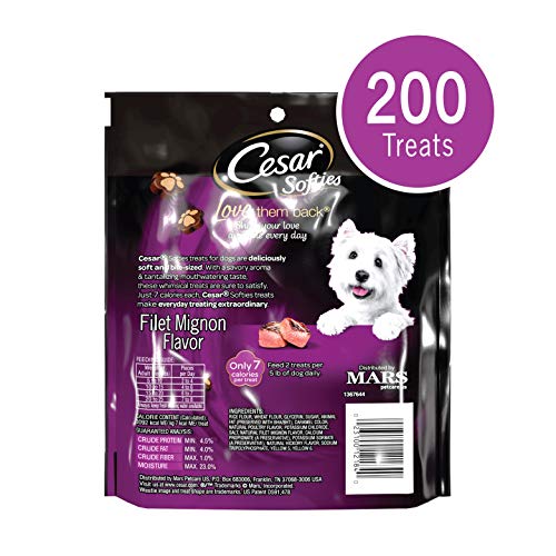 Buy Cesar Softies Dog Treats - 200-Count Pouch, Filet Mignon Flavor