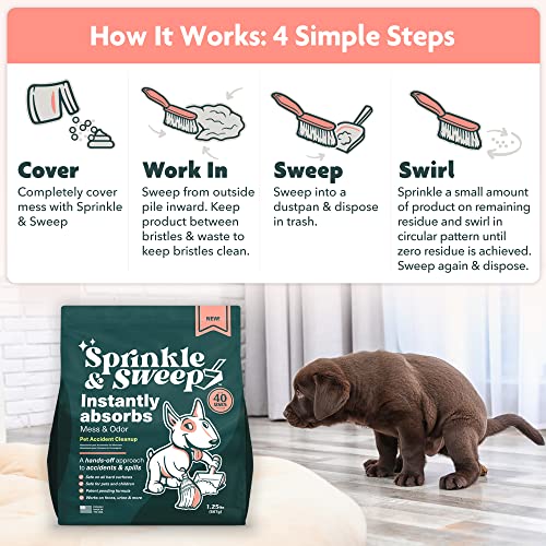 Easy Pet Accident Cleanup with Non-Toxic Deodorizer | Sprinkle & Sweep