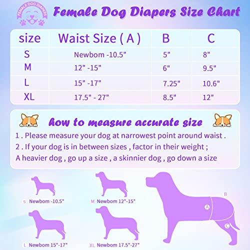 Female Dog Diapers - Different Sizes, Highly Absorbent & Leak-proof