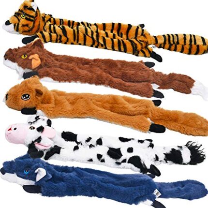 5-Pack Super Value Dog Toys Set - Squeaky, Crinkle & Stuffing-Free Design