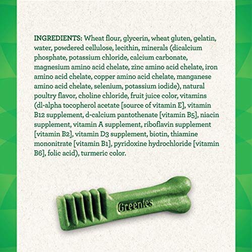 Natural Dog Treats with Vitamins, Minerals and Nutrients - Greenies Original Regular Size