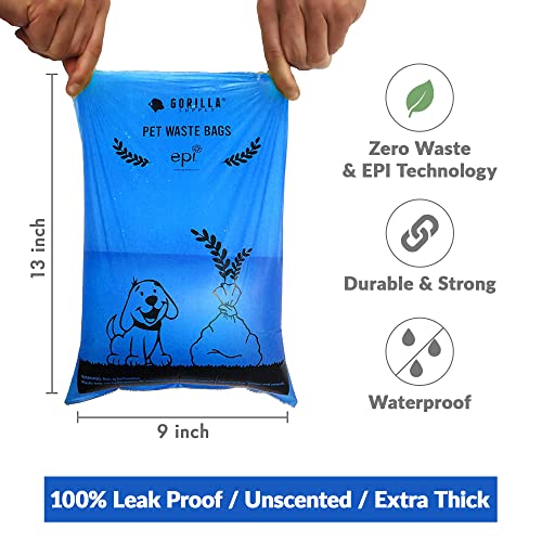 Gorilla Dog Poop Bags with Patented Dispenser - Zero Waste