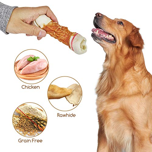 Long Lasting Dog Rawhide Bones - High Protein & Easily Digested Treats